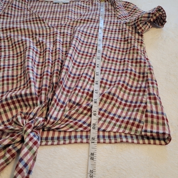 Madewell Plaid Shirt Small Women's Cotton Crop Top Front Tie Knot - Picture 12 of 15